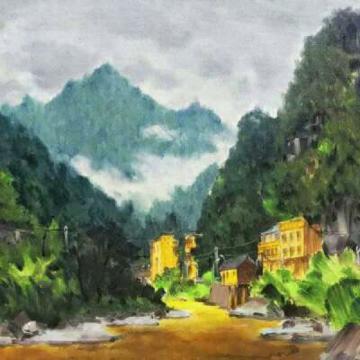 高清唯美油画风景