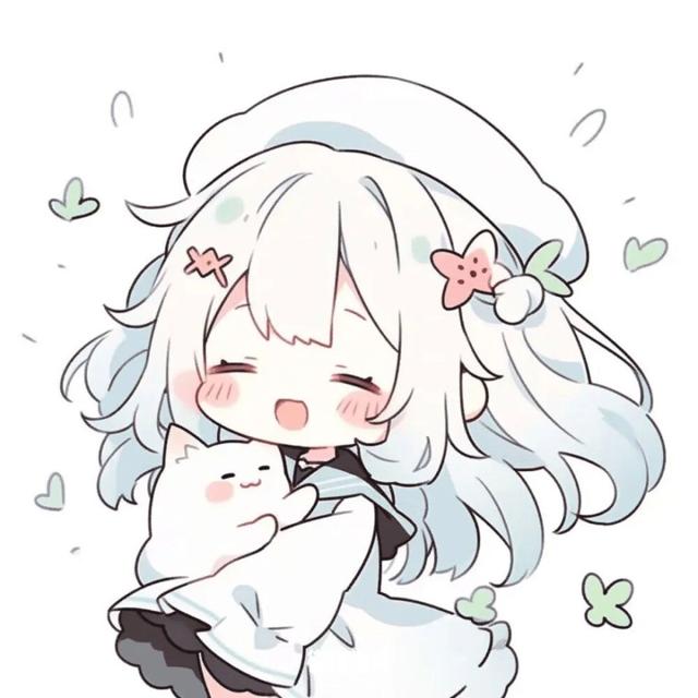 超萌预警！抱小动物的可爱卡通女生头像