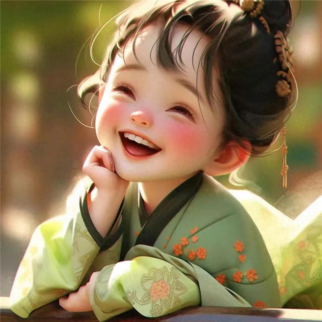 超萌治愈系微笑小女孩头像图片，微笑与好运同在