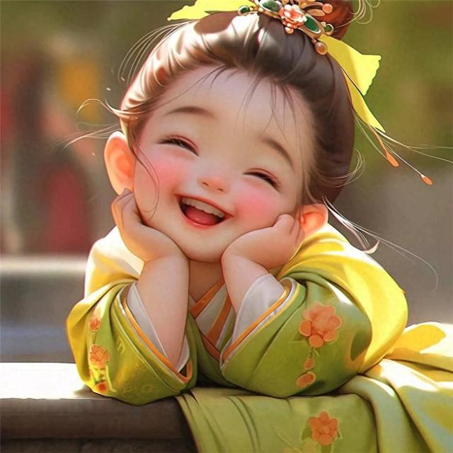 超萌治愈系微笑小女孩头像图片，微笑与好运同在