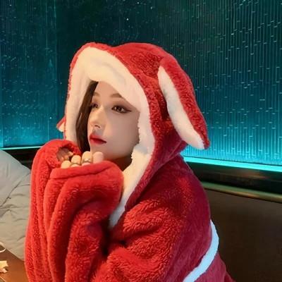 漂亮的美女穿红衣服的头像