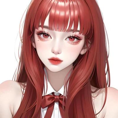 AI绘图的女生头像21张