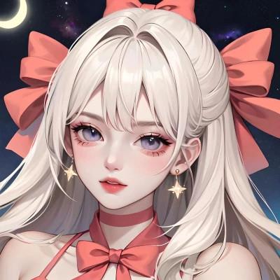 AI绘图的女生头像21张