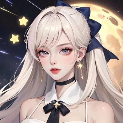 AI绘图的女生头像21张