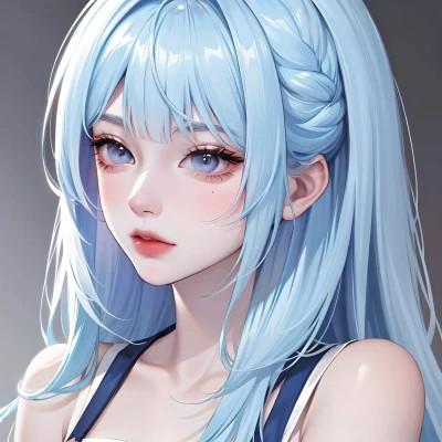 AI动漫美女头像系列图片32张