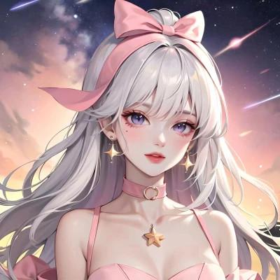 AI绘图的女生头像21张