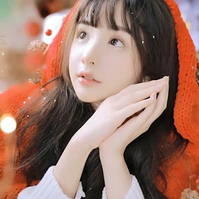 漂亮的美女穿红衣服的头像