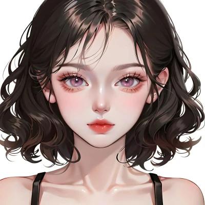 AI动漫美女头像系列图片32张