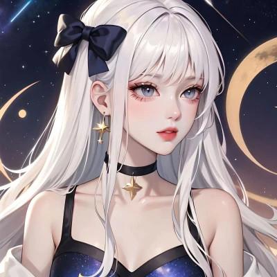 AI绘图的女生头像21张