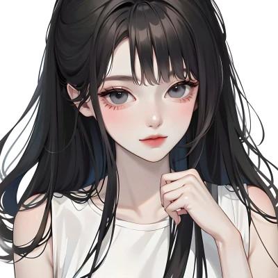 AI动漫美女头像系列图片32张