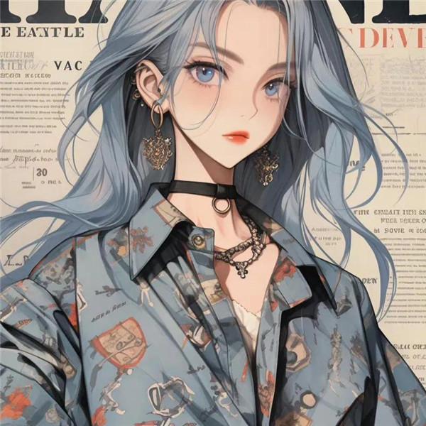 动漫女生时尚雾霾蓝画报头像图片
