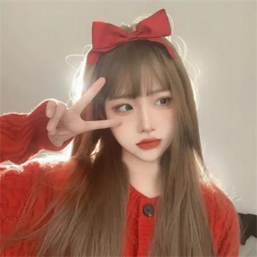 漂亮的美女穿红衣服的头像