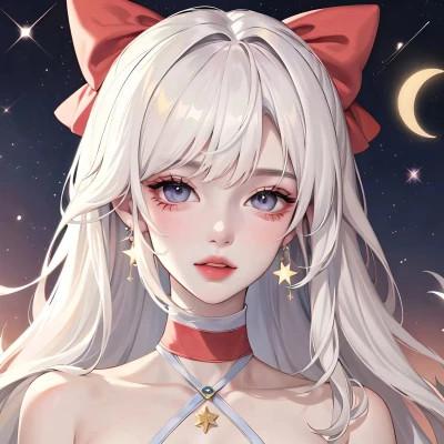 AI绘图的女生头像21张