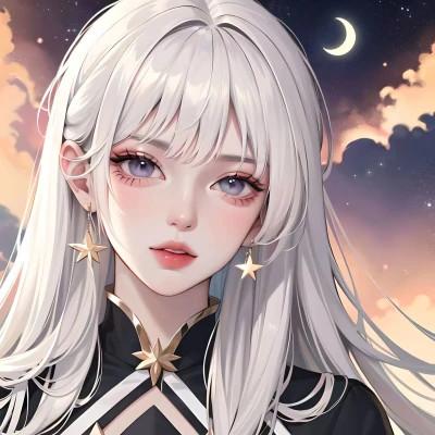 AI绘图的女生头像21张