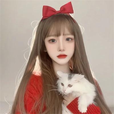 漂亮的美女穿红衣服的头像