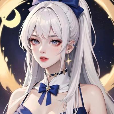 AI绘图的女生头像21张