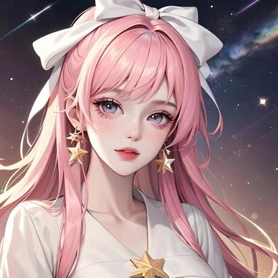 AI绘图的女生头像21张