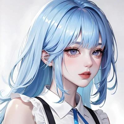 AI动漫美女头像系列图片32张