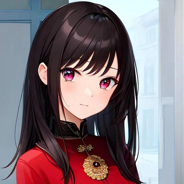 甜美邻家少女AI绘画头像图片