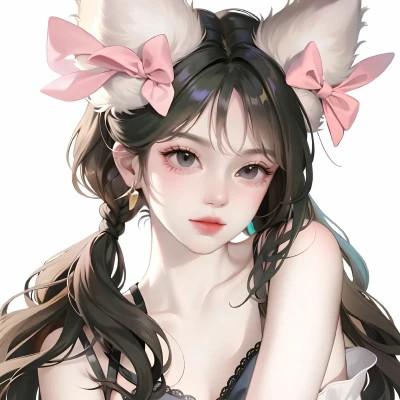 AI动漫美女头像系列图片32张
