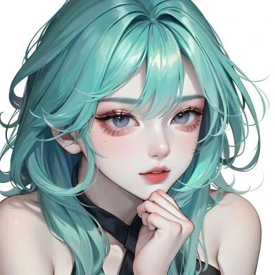 AI动漫美女头像系列图片32张