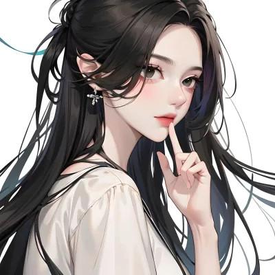 AI动漫美女头像系列图片32张