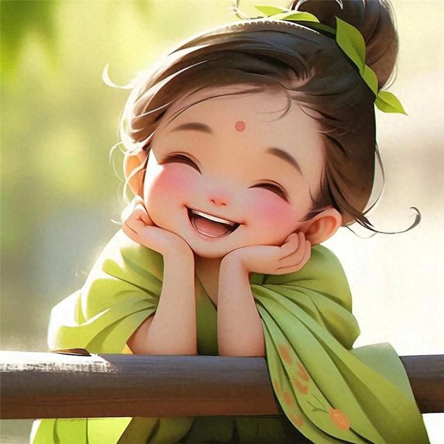 超萌治愈系微笑小女孩头像图片，微笑与好运同在
