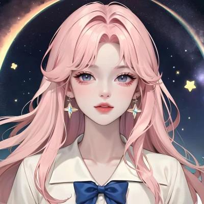 AI绘图的女生头像21张