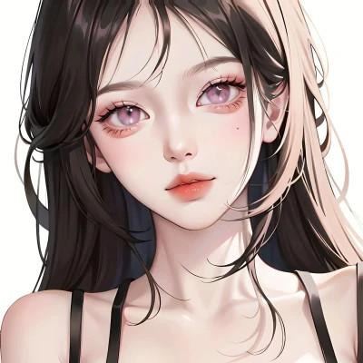 AI动漫美女头像系列图片32张