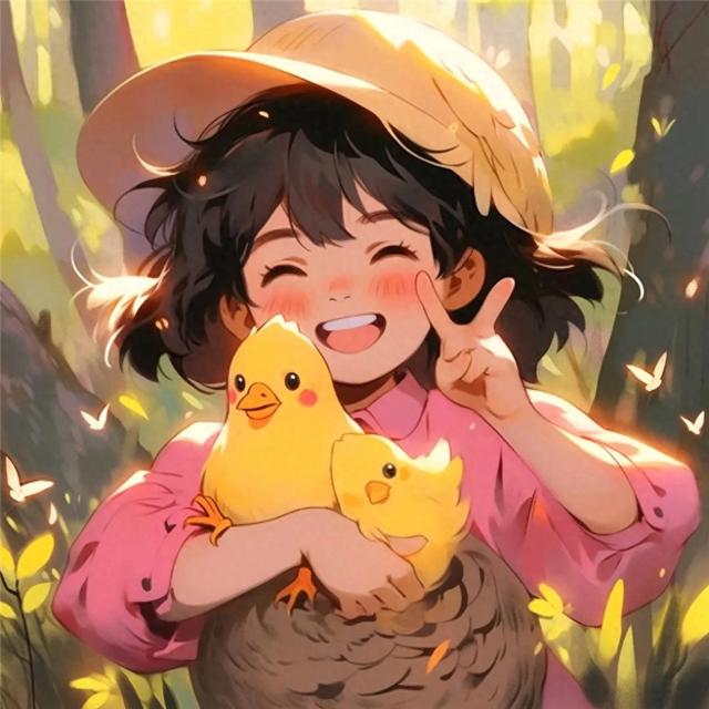 治愈系可爱小女孩比耶头像图片