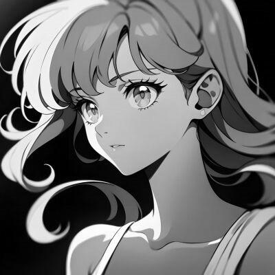 女生日系ins风漫画头像黑白60张