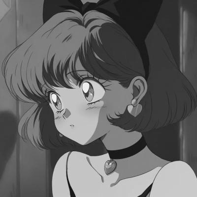 女生日系ins风漫画头像黑白60张