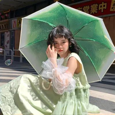 好看的绿色头像女生高清图片36张，清新透亮