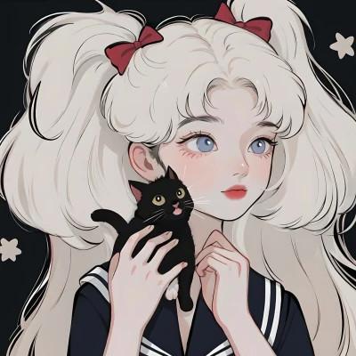 复古旧漫头像女生图片合集33张