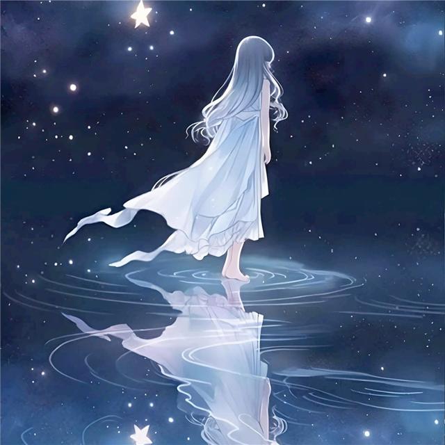 夜晚星海里起舞的女孩梦幻头像图片
