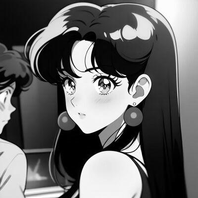 女生日系ins风漫画头像黑白60张