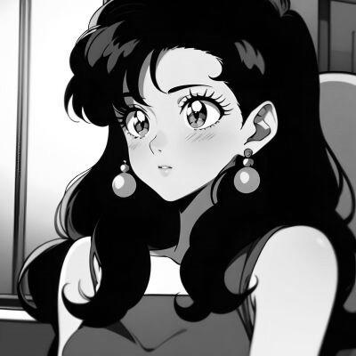 女生日系ins风漫画头像黑白60张