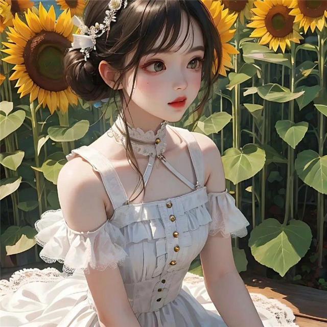 唯美阳光动漫向日葵女生头像图片9张，追求自由与梦想