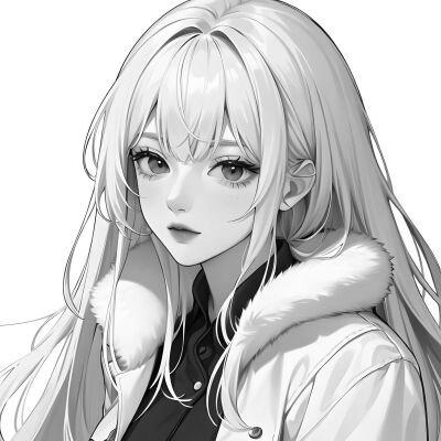女生日系ins风漫画头像黑白60张