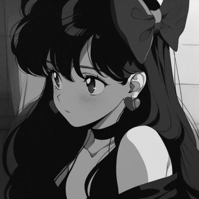 女生日系ins风漫画头像黑白60张