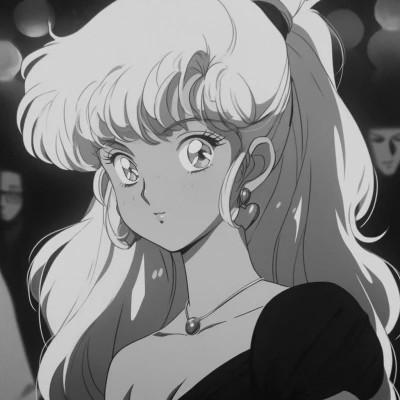 女生日系ins风漫画头像黑白60张