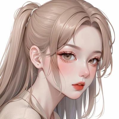 ai手绘头像女