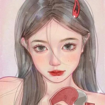 有品位的微信头像女卡通手绘32张