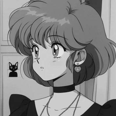 女生日系ins风漫画头像黑白60张
