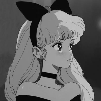 女生日系ins风漫画头像黑白60张