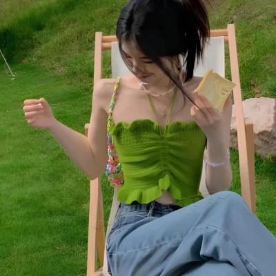 好看的绿色头像女生高清图片36张，清新透亮