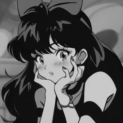 女生日系ins风漫画头像黑白60张