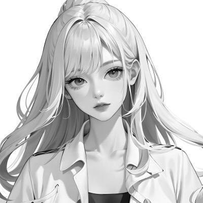 女生日系ins风漫画头像黑白60张