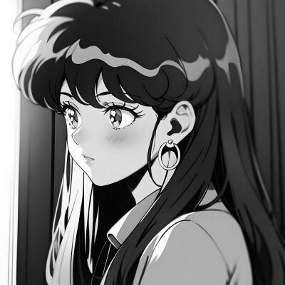 女生日系ins风漫画头像黑白60张