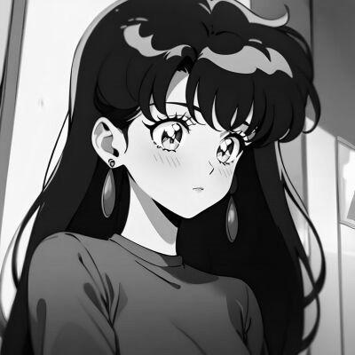女生日系ins风漫画头像黑白60张